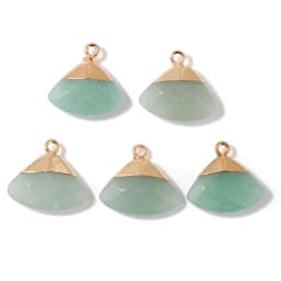 2PCS Necklace Pendant Natural Stone Green Aventurine Ornaments Pendant For Jewelry Making DIY Necklace Bracelet Accessory