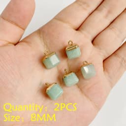 2PCS Necklace Pendant Natural Stone Green Aventurine Ornaments Pendant For Jewelry Making DIY Necklace Bracelet Accessory