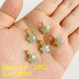 2PCS Necklace Pendant Natural Stone Green Aventurine Ornaments Pendant For Jewelry Making DIY Necklace Bracelet Accessory