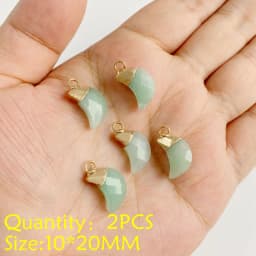 2PCS Necklace Pendant Natural Stone Green Aventurine Ornaments Pendant For Jewelry Making DIY Necklace Bracelet Accessory