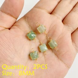 2PCS Necklace Pendant Natural Stone Green Aventurine Ornaments Pendant For Jewelry Making DIY Necklace Bracelet Accessory