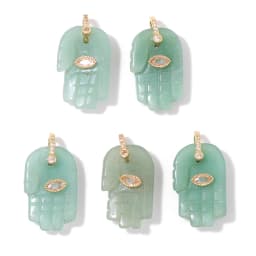 2PCS Necklace Pendant Natural Stone Green Aventurine Ornaments Pendant For Jewelry Making DIY Necklace Bracelet Accessory