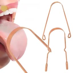 1PCS Pure Copper Oral Cleaner Brush Tongue Scraper Fresh Cleaning Hygiene High Quality Tounge Scraper