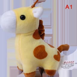 1Pc Lovely Cartoon Animal Brown Horse Alpaca Donkey Giraffe Zebra Soft Stuffed Small Doll Key Ring Pendant Birthday