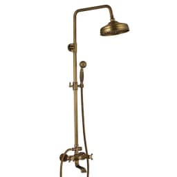 Classic Antique Brass Bathroom Shower Faucet Set Bathtub Shower Faucet Bath Shower Tap Rainfall Shower Head Swivel Watering