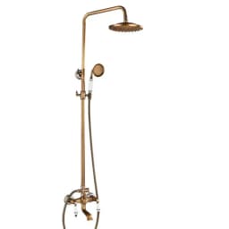 Classic Antique Brass Bathroom Shower Faucet Set Bathtub Shower Faucet Bath Shower Tap Rainfall Shower Head Swivel Watering