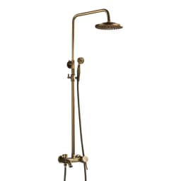 Classic Antique Brass Bathroom Shower Faucet Set Bathtub Shower Faucet Bath Shower Tap Rainfall Shower Head Swivel Watering