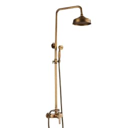 Classic Antique Brass Bathroom Shower Faucet Set Bathtub Shower Faucet Bath Shower Tap Rainfall Shower Head Swivel Watering