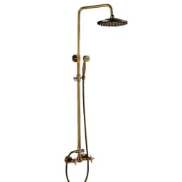 Classic Antique Brass Bathroom Shower Faucet Set Bathtub Shower Faucet Bath Shower Tap Rainfall Shower Head Swivel Watering