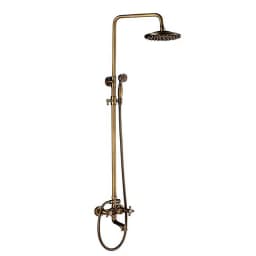 Classic Antique Brass Bathroom Shower Faucet Set Bathtub Shower Faucet Bath Shower Tap Rainfall Shower Head Swivel Watering