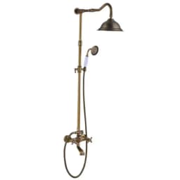 Classic Antique Brass Bathroom Shower Faucet Set Bathtub Shower Faucet Bath Shower Tap Rainfall Shower Head Swivel Watering