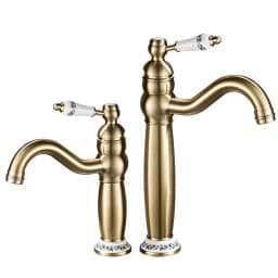 Brass Brushed gold vintage Basin Faucet Bathroom cabinet wash Basin Hot and Cold Water Faucet splash-proof XT-450