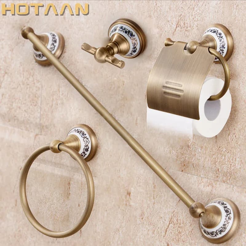 .,solid brass Bathroom Accessories Set,Robe hook,Paper Holder,Towel Bar,Soap basket,bathroom sets,YT-11500-A