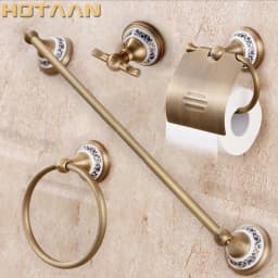 .,solid brass Bathroom Accessories Set,Robe hook,Paper Holder,Towel Bar,Soap basket,bathroom sets,YT-11500-A