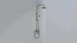Rozin Brass Antique Bathroom Shower Faucet Set Wall Mount Dual Handle with Handshower + Shelf Brass Bathroom Shower Mixer Tap