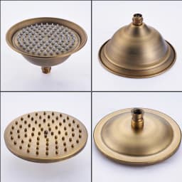 Rozin Brass Antique Bathroom Shower Faucet Set Wall Mount Dual Handle with Handshower + Shelf Brass Bathroom Shower Mixer Tap