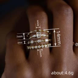 Huitan 4Pcs Rings for Women Gold Color Luxury Wedding Set Jewelry Brilliant Geometric Cubic Zircon New Trendy Female Accessories