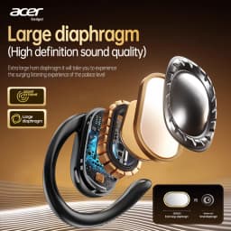 [Official Acer Product] Ohr553 Wireless Bluetooth Earphones with Earhook Design, Ows Design, Hd Calls, Comfortable Wear, Suitable for Sports and Running, Compatible with Mobile Phones, Tablets, and Laptops