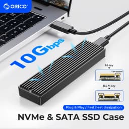 ORICO M.2 NVMe SSD Enclosure, USB 3.1 Gen 2 (10 Gbps) PCIe External Adapter NVMe Case for 2230/2242/2260/2280 M.2 SSD up to 8TB