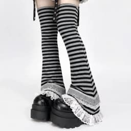 Y2k Lace Knee Length Flare Leg Socks Kawaii Leg Warmers Harajuku Gothic Lolita Women Leg Cover Boots Socks