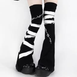 Y2k Lace Knee Length Flare Leg Socks Kawaii Leg Warmers Harajuku Gothic Lolita Women Leg Cover Boots Socks