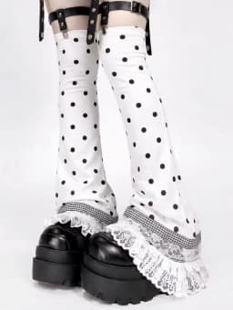 Y2k Lace Knee Length Flare Leg Socks Kawaii Leg Warmers Harajuku Gothic Lolita Women Leg Cover Boots Socks