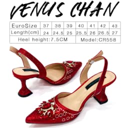 Venus Chan- Green Color High Heels for Ladies Popular Design African Ladies Shoes and Bag Set INS Style Elegant 2024 Newest
