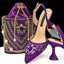 Venus Chan- Green Color High Heels for Ladies Popular Design African Ladies Shoes and Bag Set INS Style Elegant 2024 Newest