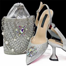 Venus Chan- Green Color High Heels for Ladies Popular Design African Ladies Shoes and Bag Set INS Style Elegant 2024 Newest
