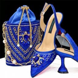 Venus Chan- Green Color High Heels for Ladies Popular Design African Ladies Shoes and Bag Set INS Style Elegant 2024 Newest