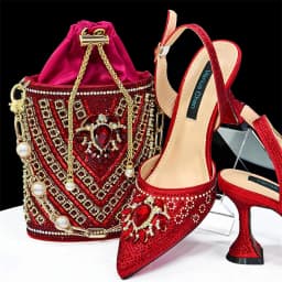 Venus Chan- Green Color High Heels for Ladies Popular Design African Ladies Shoes and Bag Set INS Style Elegant 2024 Newest