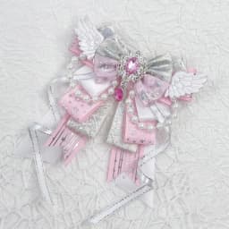 Lolita Angel Wing Bow Handmade Finished Crystal Pearl ItaBag Charm DIY Lolita Bags Clothing Decorations Accessories