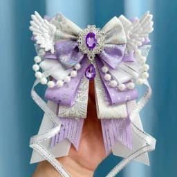 Lolita Angel Wing Bow Handmade Finished Crystal Pearl ItaBag Charm DIY Lolita Bags Clothing Decorations Accessories