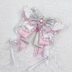 Lolita Angel Wing Bow Handmade Finished Crystal Pearl ItaBag Charm DIY Lolita Bags Clothing Decorations Accessories