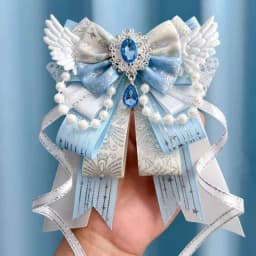 Lolita Angel Wing Bow Handmade Finished Crystal Pearl ItaBag Charm DIY Lolita Bags Clothing Decorations Accessories