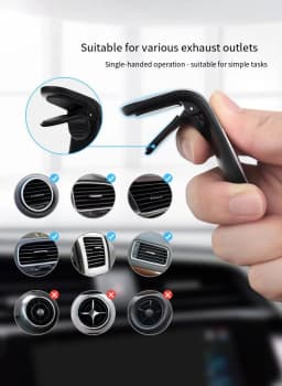 Universal Magnetic Car Phone Holder, Air Vent Clip‑On Cell Phone Mount, Magnetic GPS Phone Bracket Compatible with iPhone, Samsu