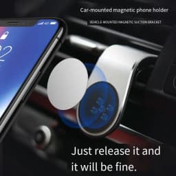 Universal Magnetic Car Phone Holder, Air Vent Clip‑On Cell Phone Mount, Magnetic GPS Phone Bracket Compatible with iPhone, Samsu