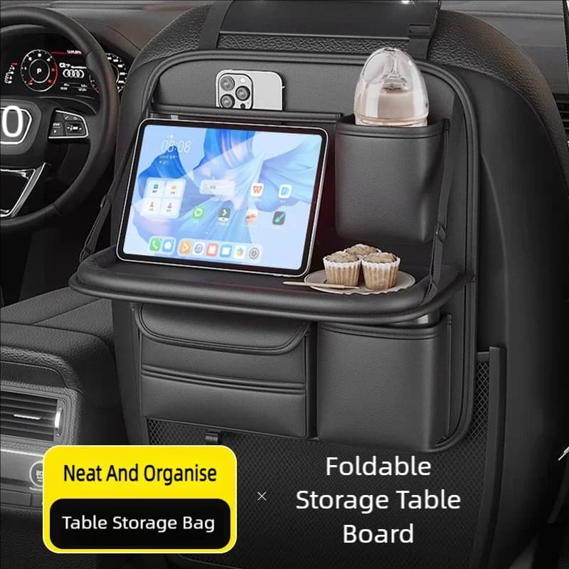 JFBONIN Car Seat Back Storage Bag Rack Folding Chair Organizer with Small Table Board Essential Auto Storage Solution