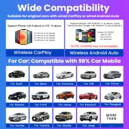 2026 2in 1 Wireless CarPlay Dongle Wireless Android Auto Adapter AI Smart Box 5Ghz WiFi Type-C/USB Plug and Play Car Accessories
