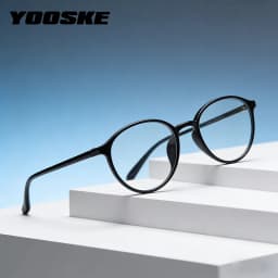 Fashion Eyeglasses TR90 Frame Round Shape Glasses Anti Blue Light Spectacles Lightweight Eyewear for Women Men