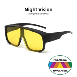 VIVIBEE Large Polarized Glasses Fit Over Sunglasses Photochromic Men Driving UV400 Fishing Outdoor Women Mirrored Dark Goggles