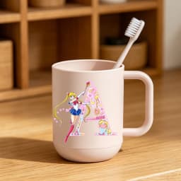Sailor Moons Toothbrush Cup Girls Kawaii Letter A-Z Gargle Mug Women Travel Portable Water Cups Kids Bathroom Accessories Gift