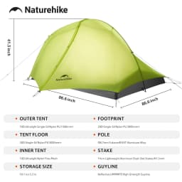 Naturehike Star Trail EXT Hiking Tent Outdoor Camping Ultralight Rainstorm Protection Wild Tent 1 2 Person 0D Nylon Backpacking Tent