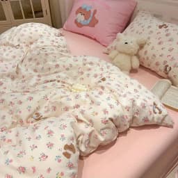 Vintage Floral Duvet Cover Set No Filler with Flat Sheet Pillowcases Single Double Queen Size Girls Ins Korean New Bedding Kit