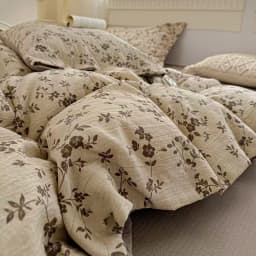 Vintage Floral Duvet Cover Set No Filler with Flat Sheet Pillowcases Single Double Queen Size Girls Ins Korean New Bedding Kit