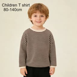 MiniAinis Spring New Girls Striped Hoodie Boys Boys T-shirt Children Loose Long Sleeves O-neck Tops Kid Cotton Clothes 1-8 Years