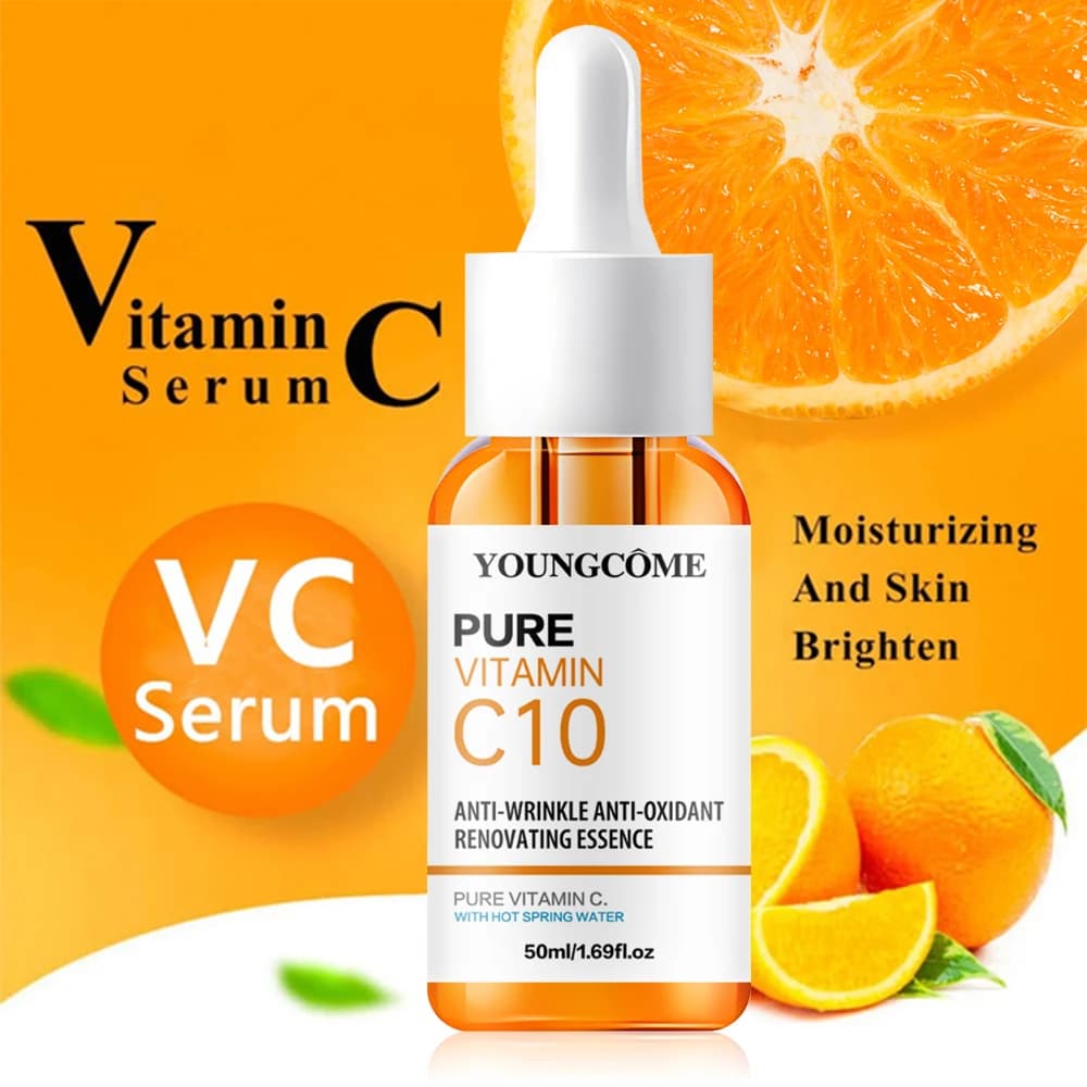 Vitamin C Facial Essence Hyaluronic Acid Dark Skin Brighten Serum Fade Fine Lines Moisturizing Repair Dull Serum Face Skin Care