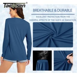 TACVASEN Summer UPF 50+ Long Sleeve T-Shirts Womens Sun Protection V Neck Fashion Tee Shirts Quick Dry Outdoor Hiking Pullover