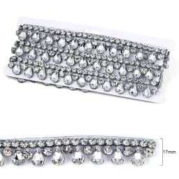 1Yard-90cm HotFix Glass Rhinestone Ribbon Crystal MultiColor Chain DIY Crafts Clothing Shoes Decoration