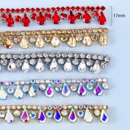 1Yard-90cm HotFix Glass Rhinestone Ribbon Crystal MultiColor Chain DIY Crafts Clothing Shoes Decoration